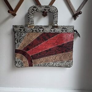 Faux Snakeskin Vintage Style Handbag